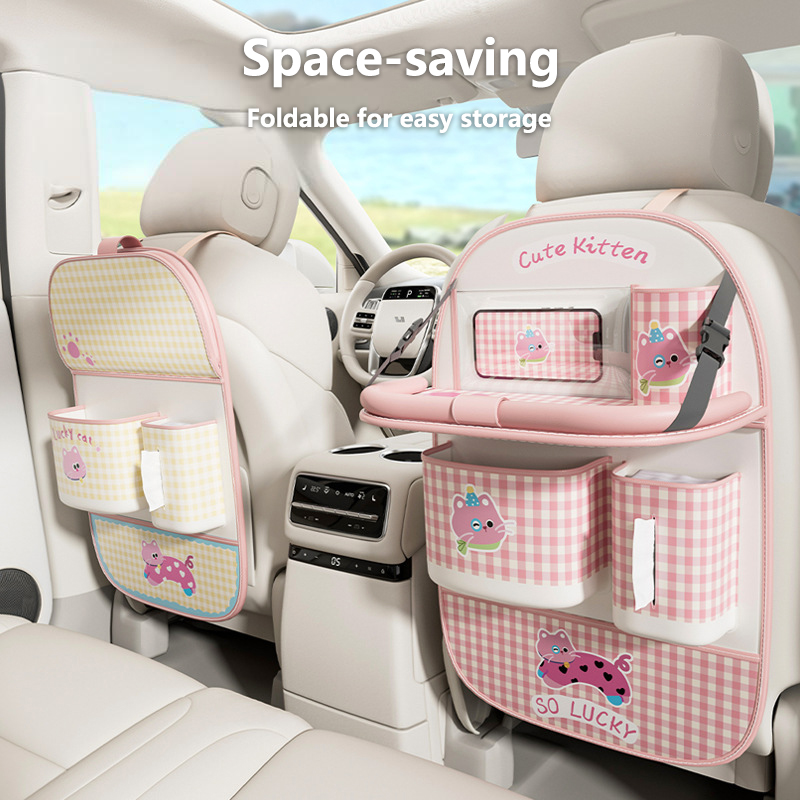 Back Seat Car Table - Lovely Cat Car Seat Back Storage