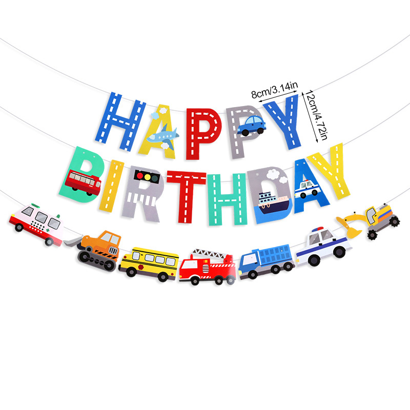 Cartoon Car Happy Birthday Ban - Car Accessories Banner review and price