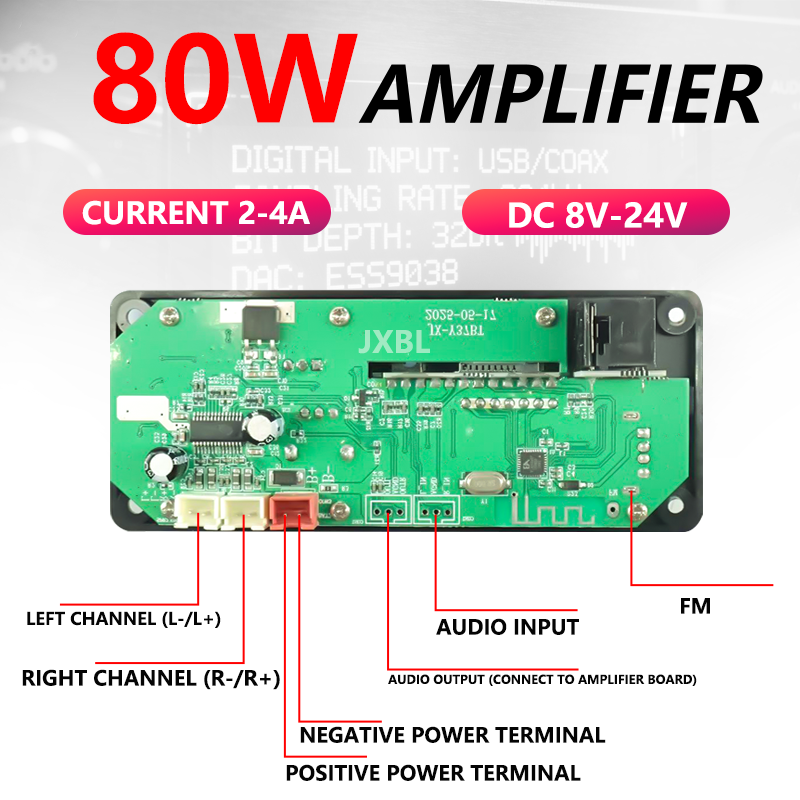 80W Bluetooth 5.0 MP3 Decoder  - Fm Transmitter review and price