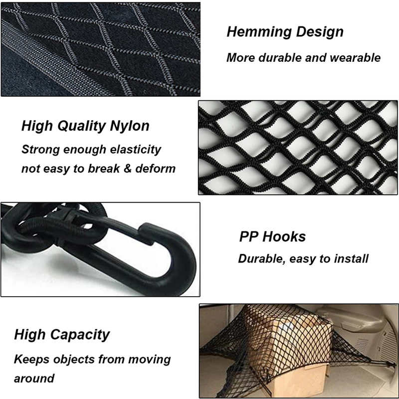 4 HooK 70x70 CM Car Trunk Net  - Car Cargo Net Trunk review and price