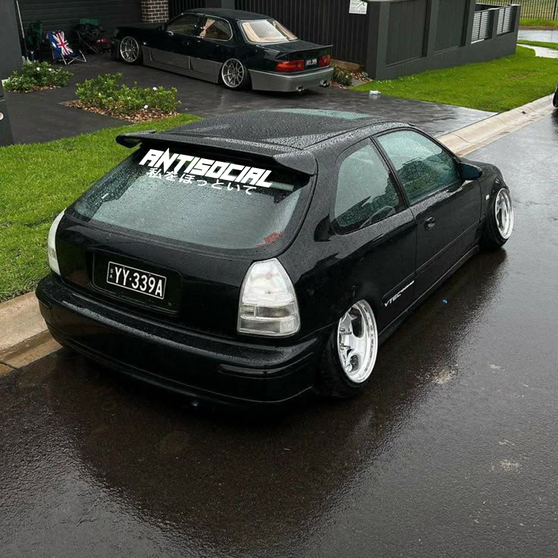 JDM Style 'ANTISOCIRL' Vinyls  - Car Accessories Banner review and price